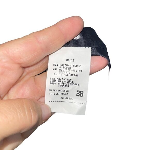 Mondi Vintage Womens Pant Suit Size Medium Gray Metallic Knit Pockets Wide Leg - Picture 10 of 10